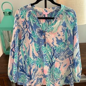 Lilly Pulitzer Elsa Silk Top Size Medium